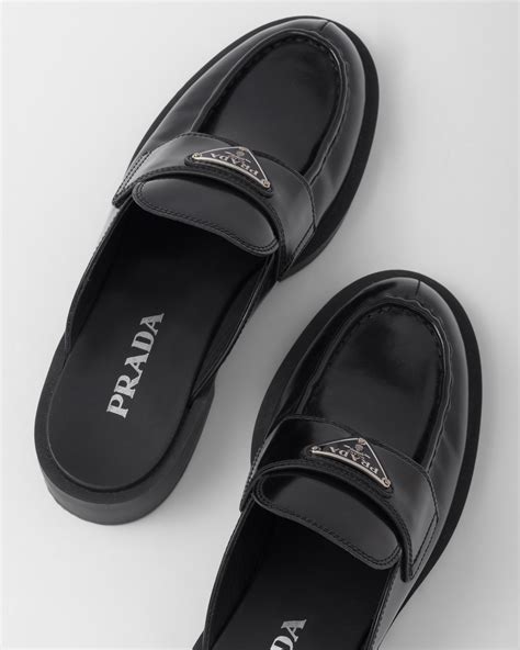 prada leather loafer mules|Prada slippers and mules.